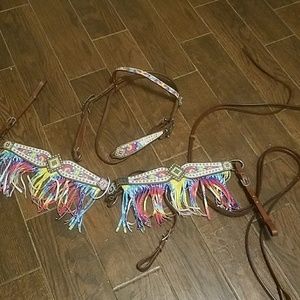 Sparkle and tie dye horse tack